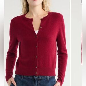 Nordstrom Crewneck 100% Cashmere Cardigan